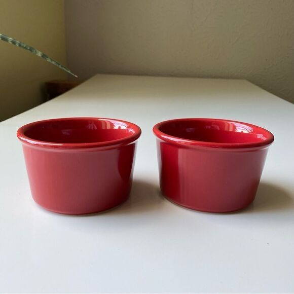 Chantal Red Ramekin set baking dessert brulee 1 cup - Picture 1 of 7